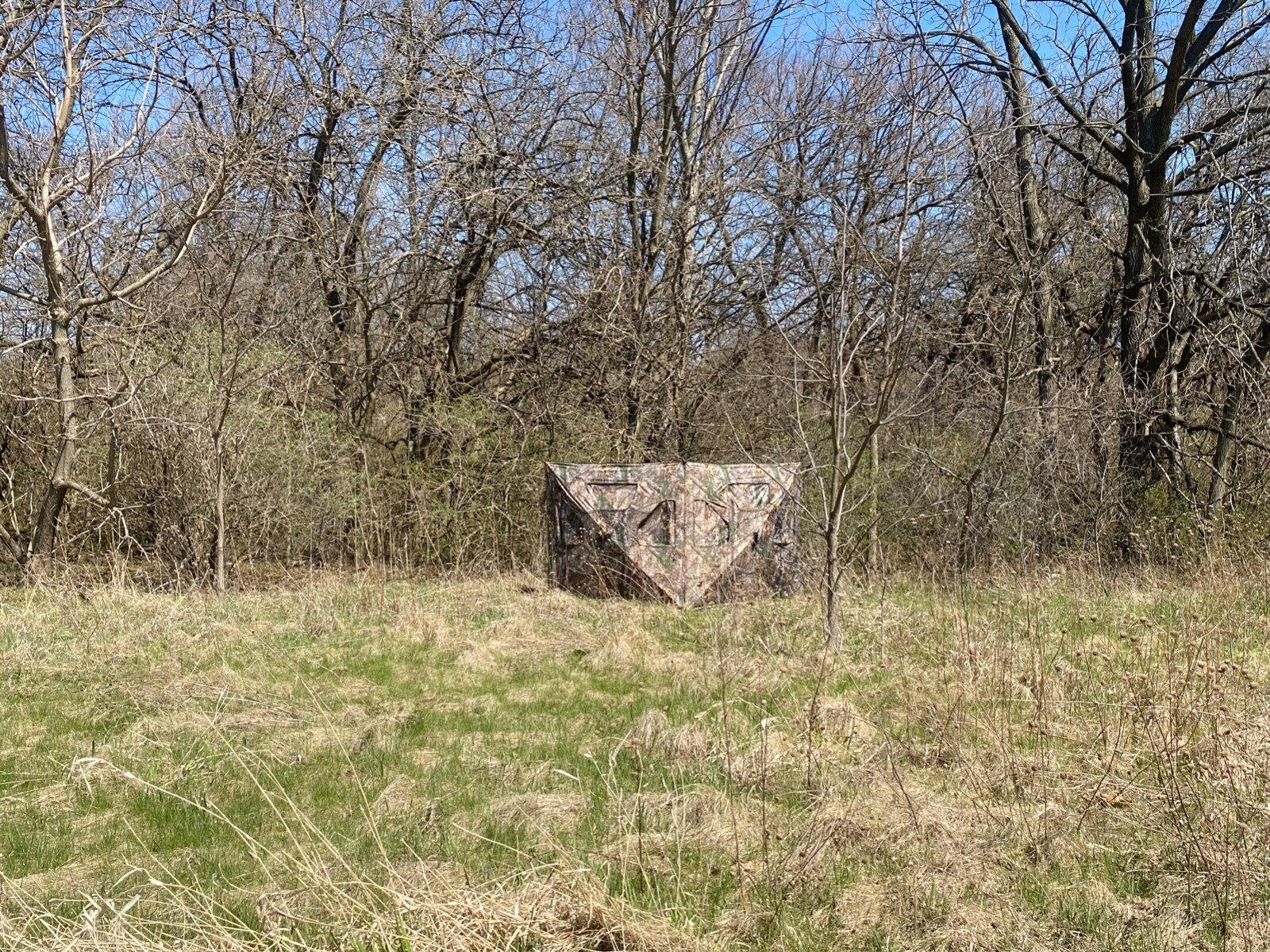 Turkey Hunting Blind Real Tree Camo Portable 2 Sided Hub Panel Stake Out Deer