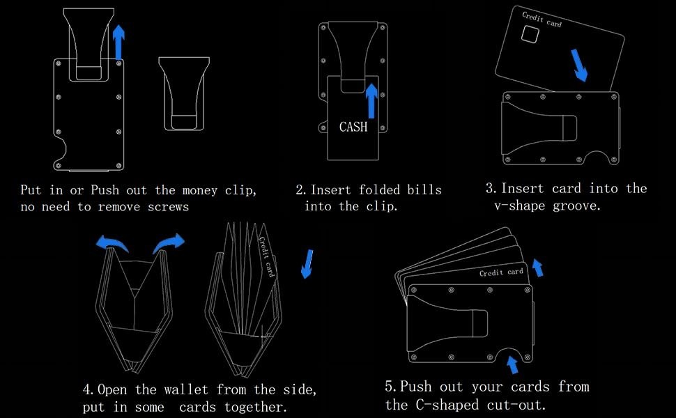 Men's RFID Blocking Slim Wallet Carbon Fiber Money Clip Holder