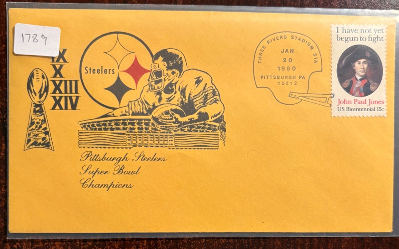 Pittsburgh Steelers Super Bowl Champs, IX, X, XIII, XIV, 1/20/1980 cancel