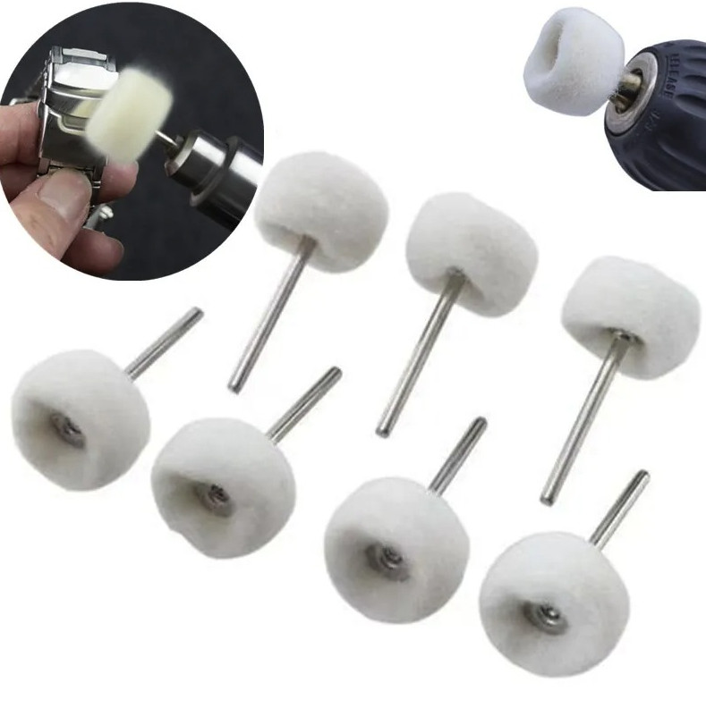 10pcs Mini Sanding Polishing Wheels  Shank Felt Buffing Drill Tools - NEW