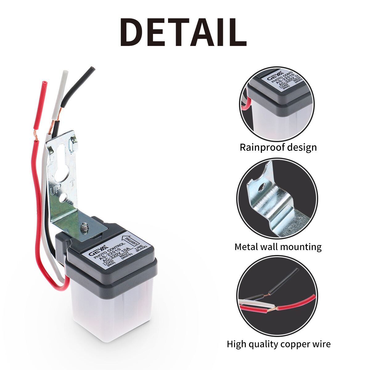 GEYA 2PCS Auto On Off Photocell street Light Switch 10A220V Photo Control Sensor