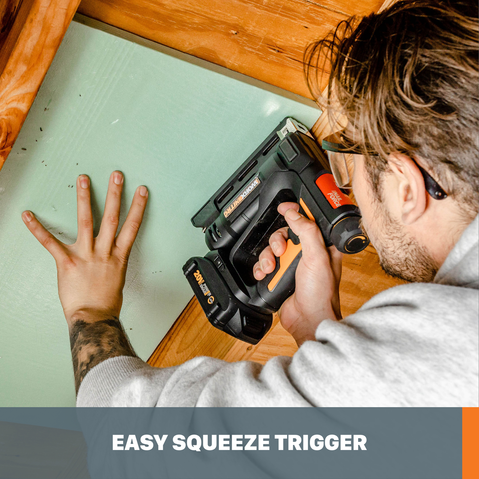 WX843L.9 Worx Nitro 20V 3/8" Crown Stapler w/ Air Impact (Tool Only/No Battery)