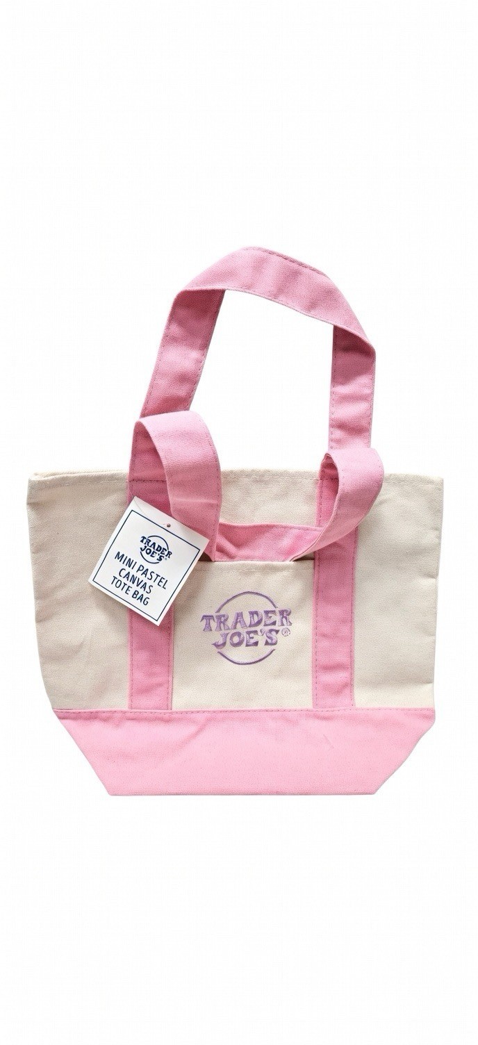 Presale Trader Joe’s mini Pastel canvas reusable tote bags set of 4 2026 Easter