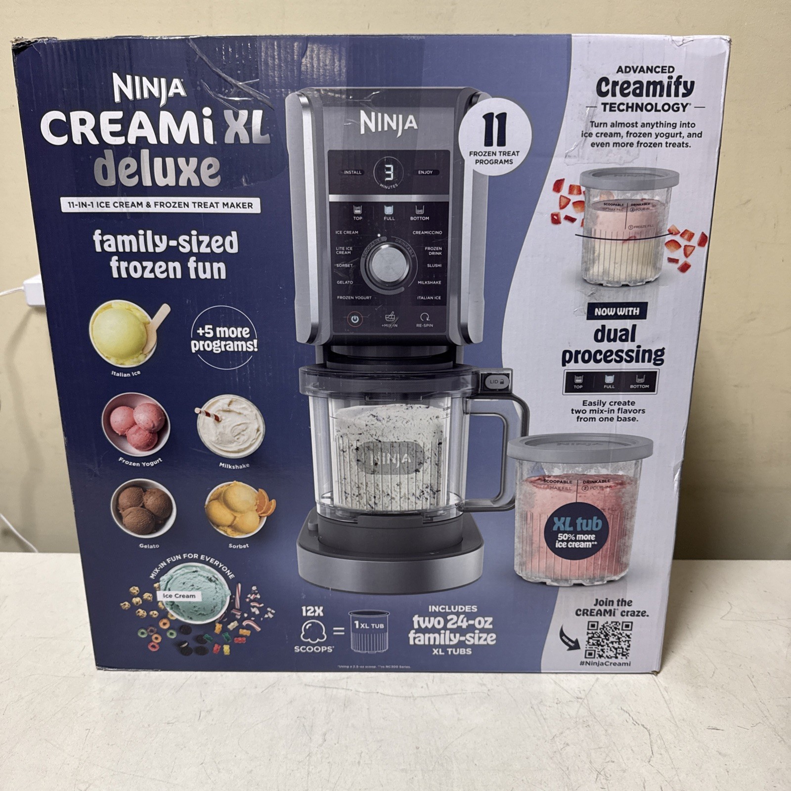 Ninja 0.5qt Stainless Steel Creami Deluxe NC501 New Open Box