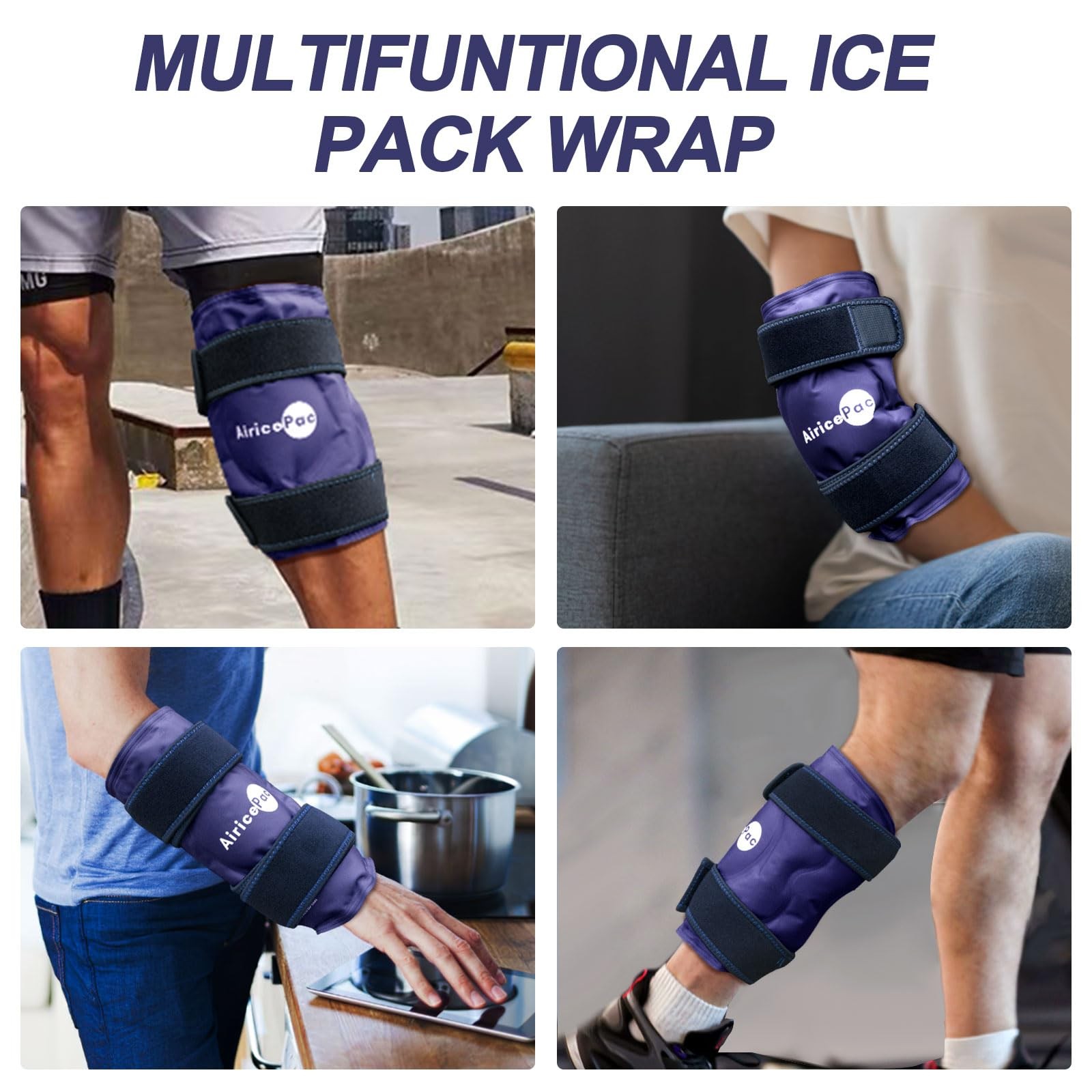 AiricePac Ice Pack for Knee Pain Relief, Reusable Gel Ice Wrap for Injuries, ...