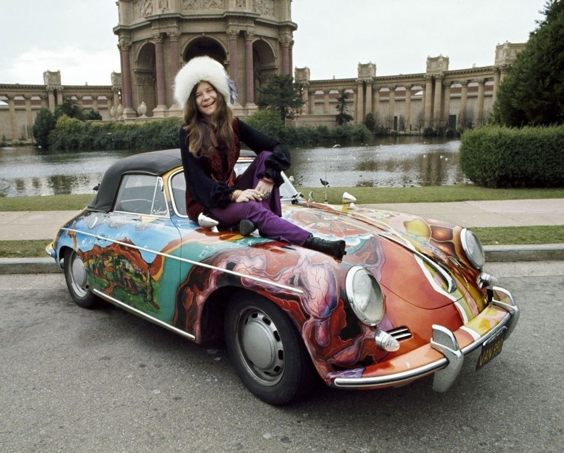 JANIS JOPLIN PSYCHEDELIC PORSCHE 8X10 CELEBRITY PHOTO PICTURE 1