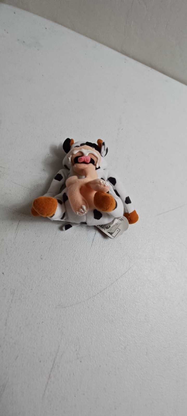 Bessie Got Milked Cow Meanies Beanie Baby Plush Graphic Milk Mustache Series 2