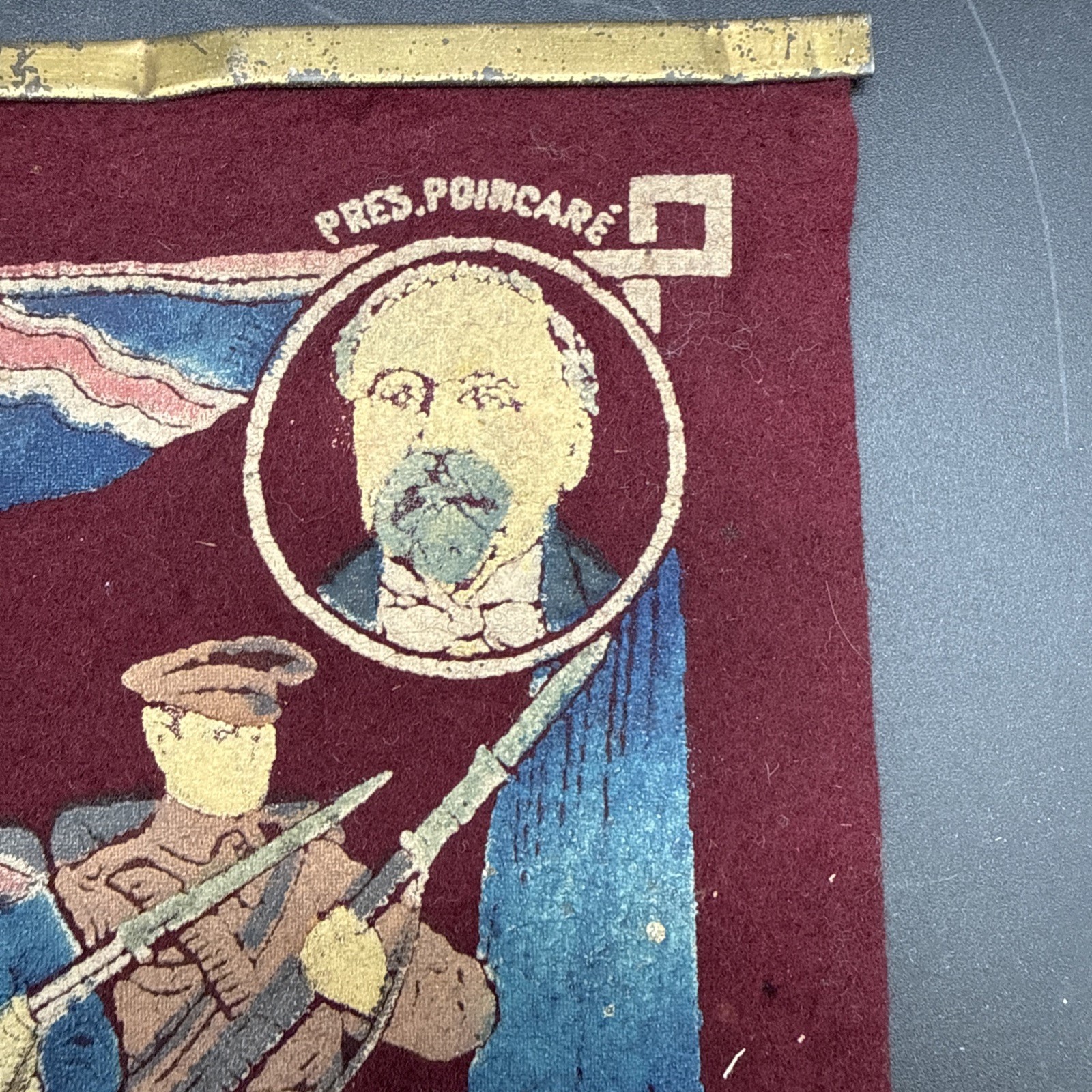 WWI Souvenir of the War of 1914 Felt banner Allies France Britain Belgium Russia