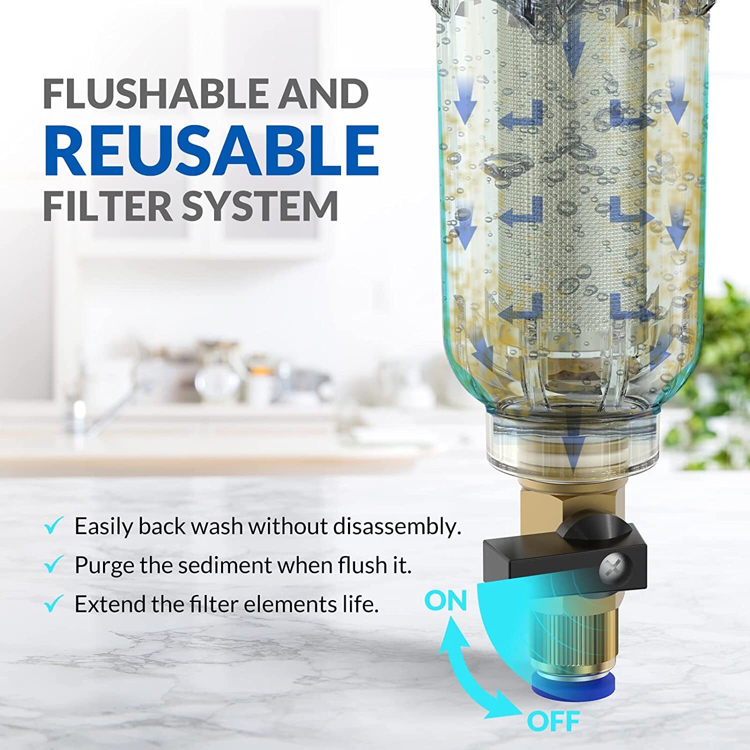 10 Inch Big Blue 10" x 4.5" Whole House Water Filter Housing Filtration System