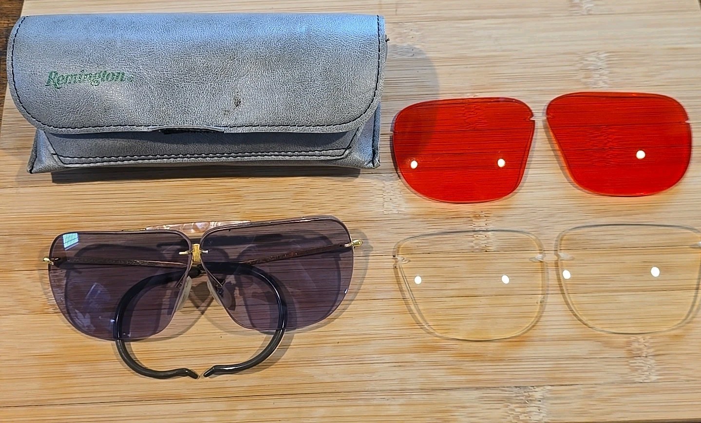 Vintage Decot Hy-Wyd Shooting Glasses 3 Lens Set & Case