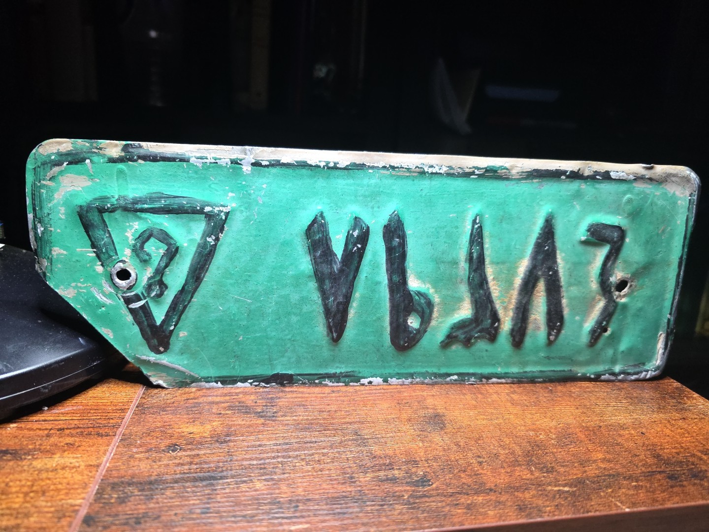 Original Desert Storm / Gulf War Era Iraqi License Plate. Black Green Unique.