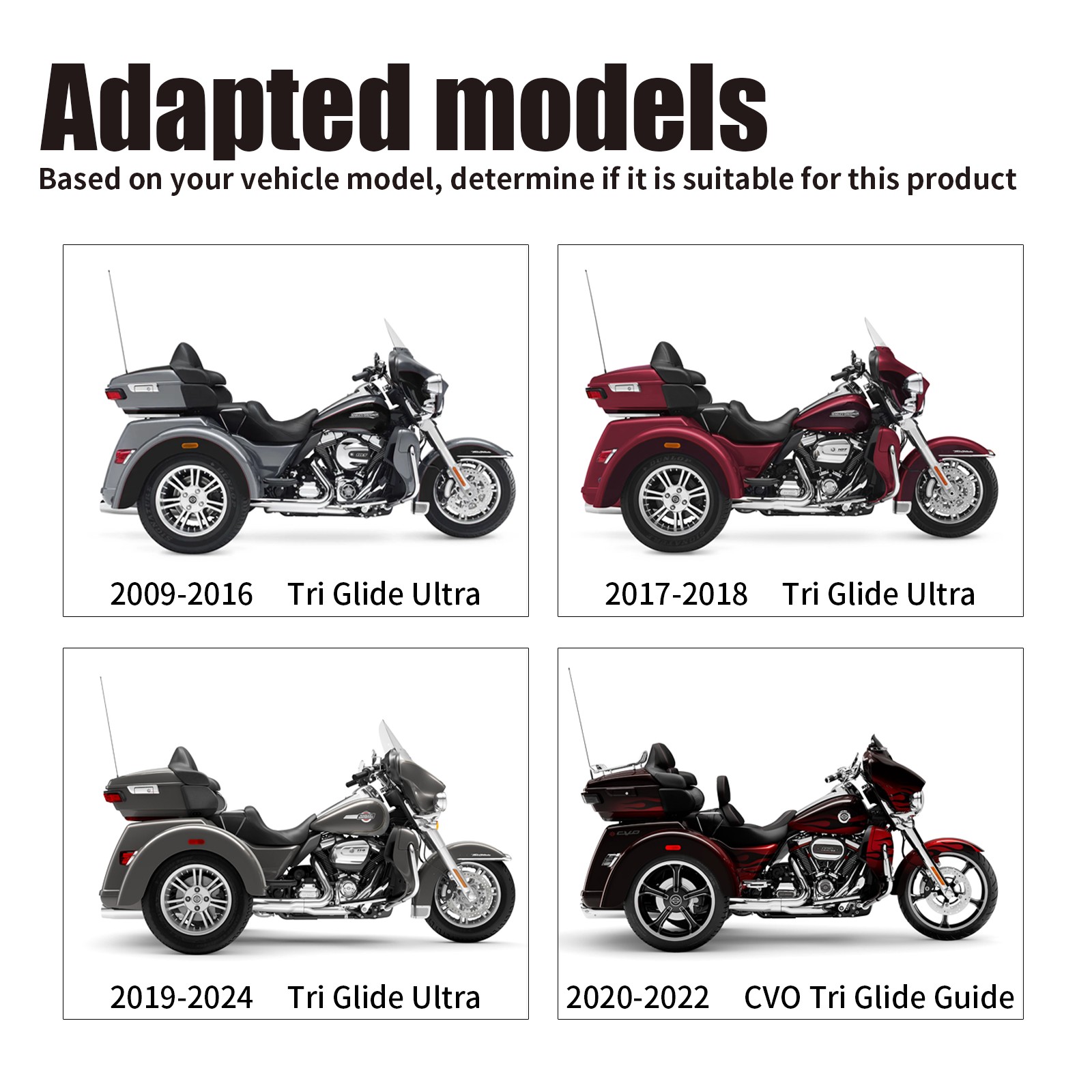 Harley Davidson Rear Crash Bar fit for 2009-2024 Triglide/20-22 CVO Tri Glide Gu