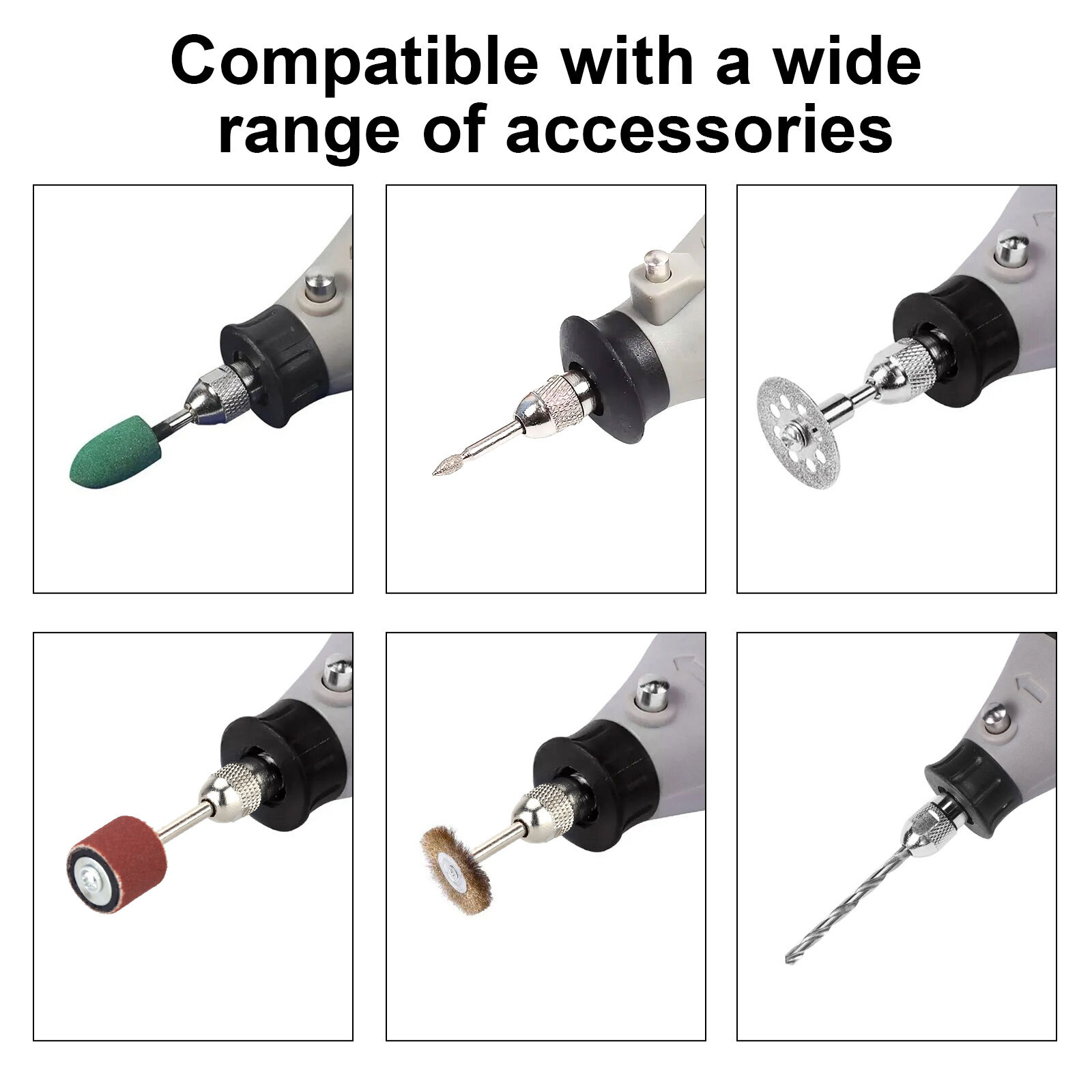 15PCS Drill Chuck Collet Set 0.8-3.2mm Shank Replacement for Dremel Rotary Tool