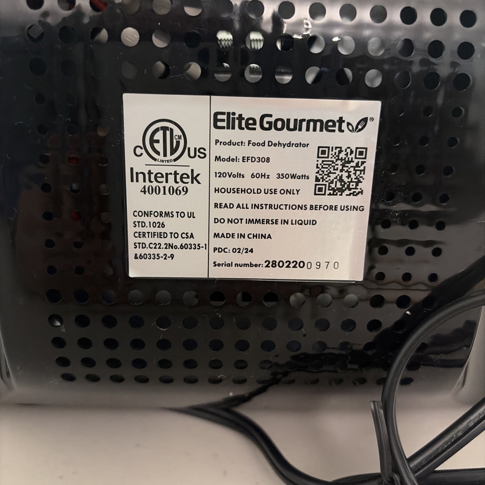 Elite Gourmet Food Dehydrator, Stainless Steel Trays Food Dehydrator, Adj. Temp.