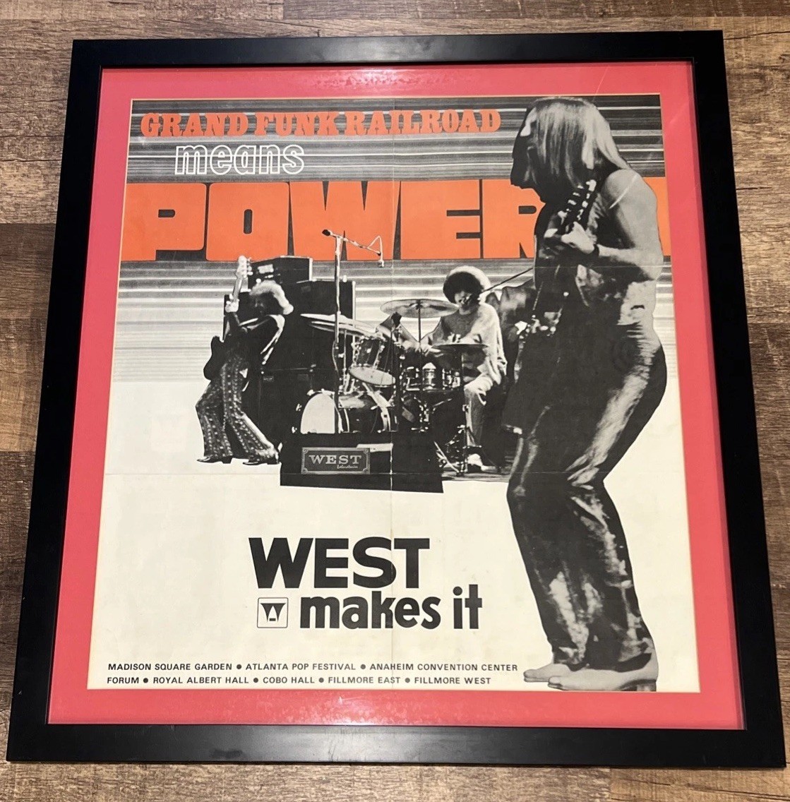 Grand Funk Railroad Original Jan. 1973 Poster POWER “West Makes It” Ad Amps RARE