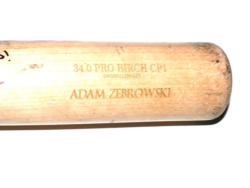 ADAM ZEBROWSKI 2024 ROME EMPERORS GAME USED OLD HICKORY BASEBALL BAT BRAVES