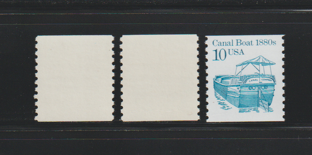 US EFO ERROR Stamps: #2257c Canal Boat: 2 diff. Major Ink freaks & Normal. MNH