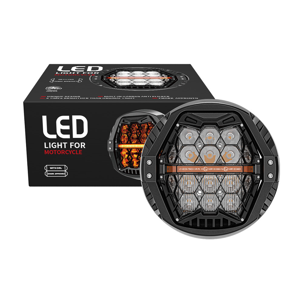 7'' LED Halo Headlight Hi-Low Projector Beam Sealed For Harley Street Glide FLHX