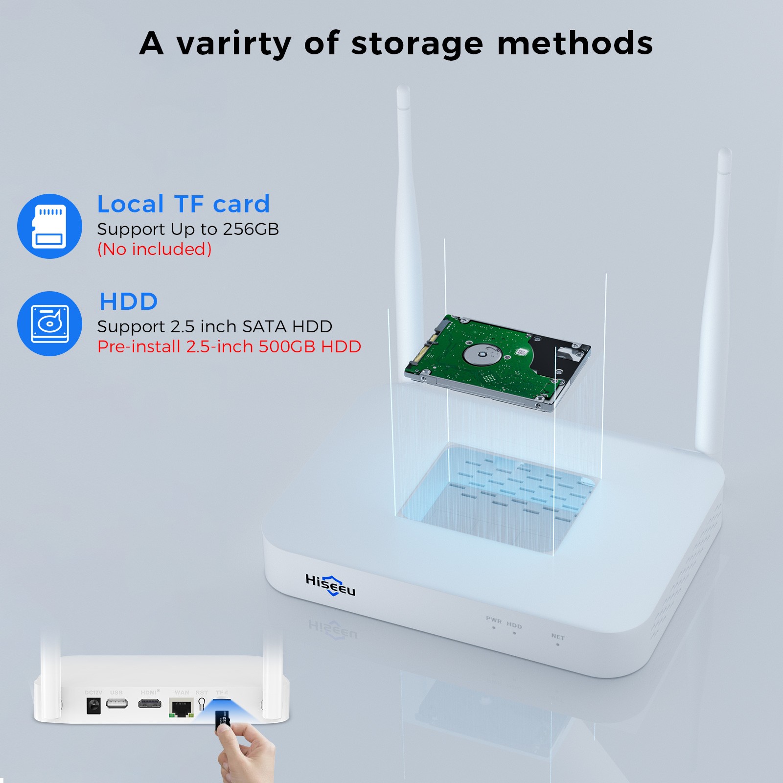 Hiseeu 10CH 4MP Outdoor IP CCTV Security Camera System Kit Night Vision 500G HDD