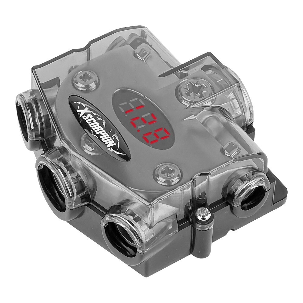 PLATINUM DIGITAL VOLTAGE METER & DISTRIBUTION BLOCK 0/2/4/8 GAUGE IN / OUT