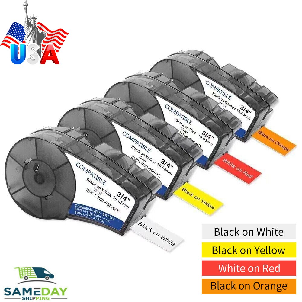 For Brady BMP21-PLUS M21-750-595-WT M21-750-499 M21-750-427 Label Cartridge 3/4"