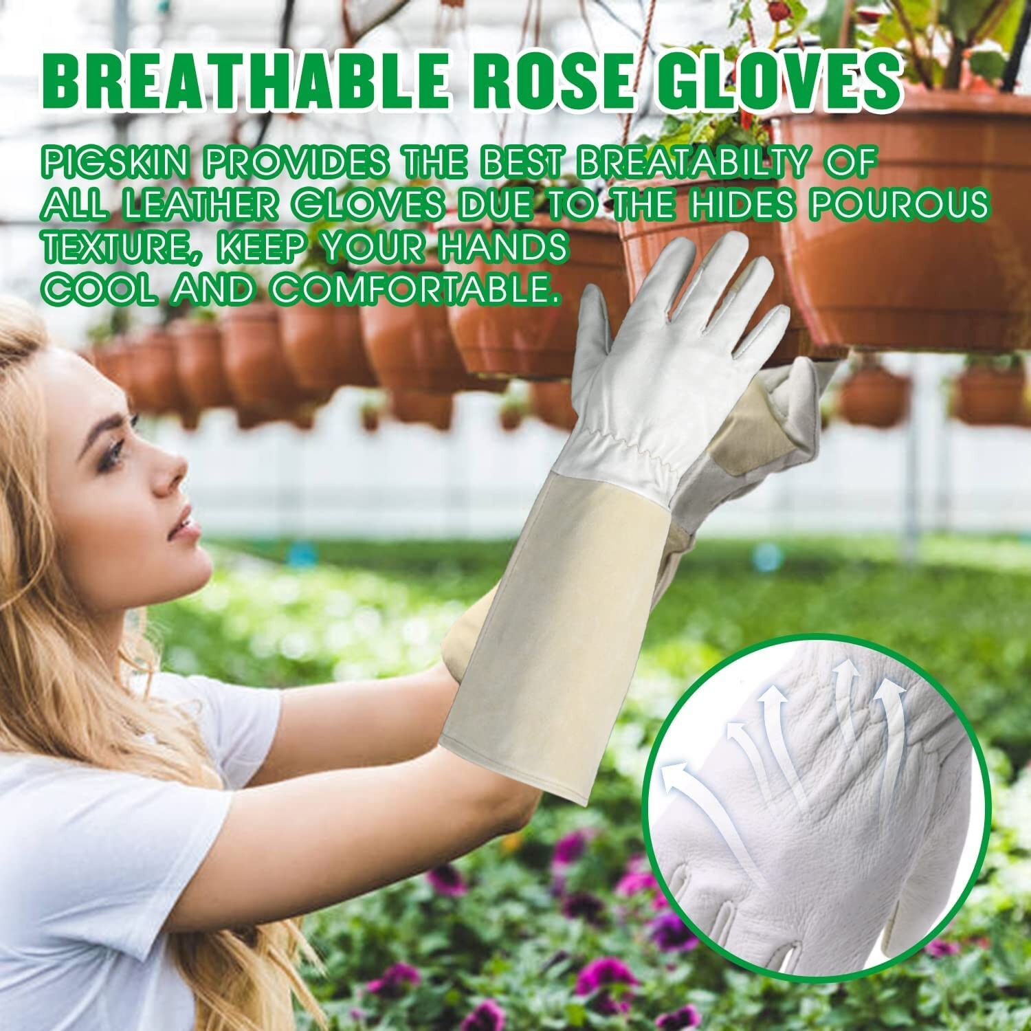 HANDLANDY Rose Pruning Gloves for Men & Women, Long Thorn Proof Gardening Gloves