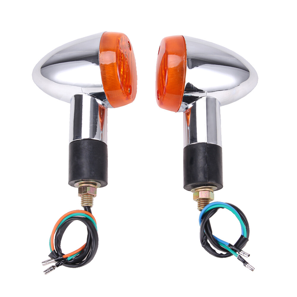 1 Pair Amber Turn Signal Light For Suzuki Boulevard C109R C50 C90 S 40 50 Chome