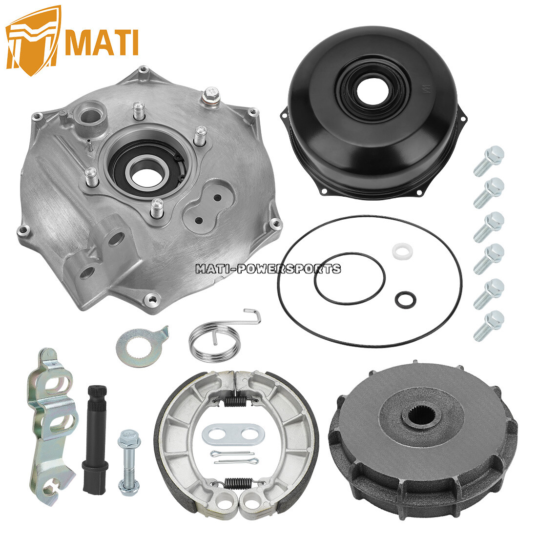 Rear Brake Drum Hub Plate Cover Shoes Kit for Honda Foreman 500 520 Rancher 420