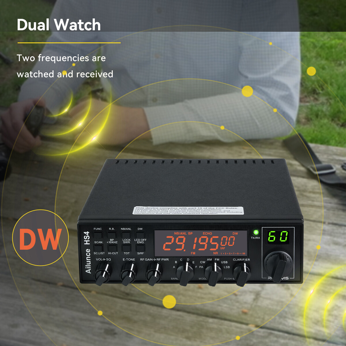 Retevis Ailunce HS4 10 Meter Ham Radio 28.00MHz-29.70MHz PA、CW、AM、FM、USB、LSB