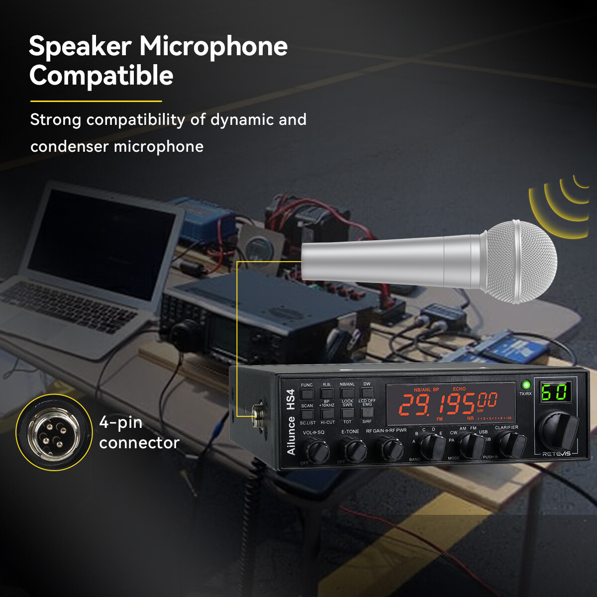 Retevis Ailunce HS4 10 Meter Ham Radio 28.00MHz-29.70MHz PA、CW、AM、FM、USB、LSB