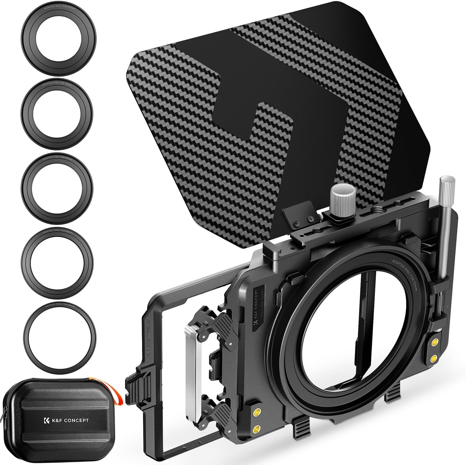 K&F CONCEPT Mini Matte Box DSLR Mattebox for 67/72/77/82/95mm 4x5.65 Lens Filter