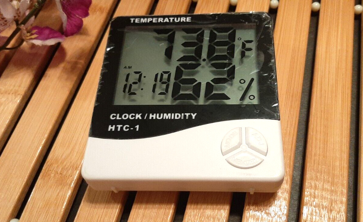 OCESTORE DIGITAL HYDROMETER HTC-1 Temp Clock Humidity