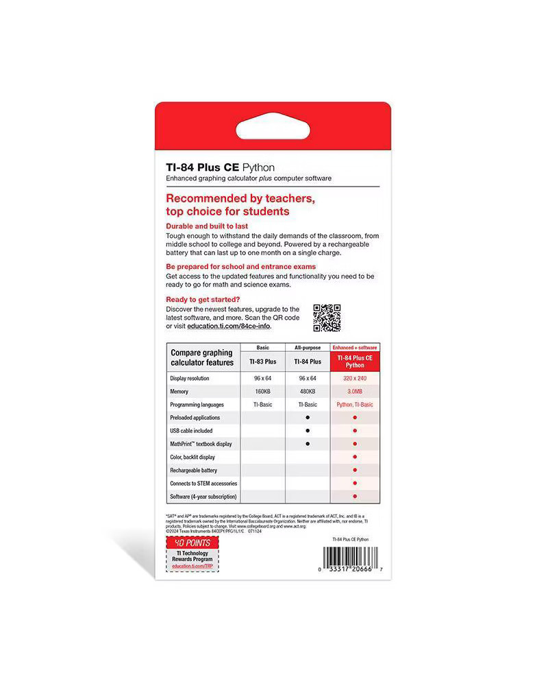 Texas Instruments 84 Plus CE Graphing Calculator