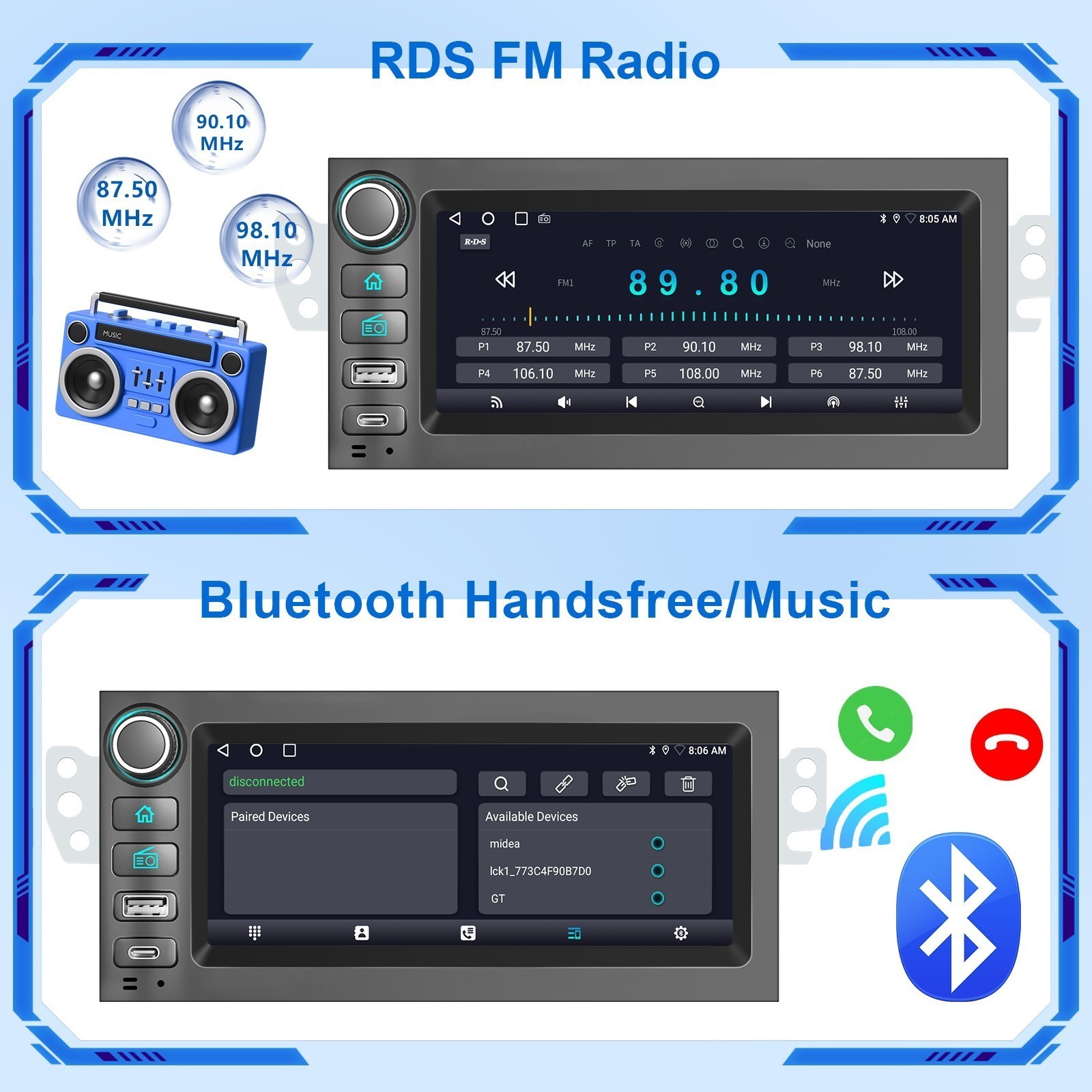 Plug play For GMC Jimmy Sonoma 1998-2001 Apple Carplay Car Stereo Radio GPS Navi