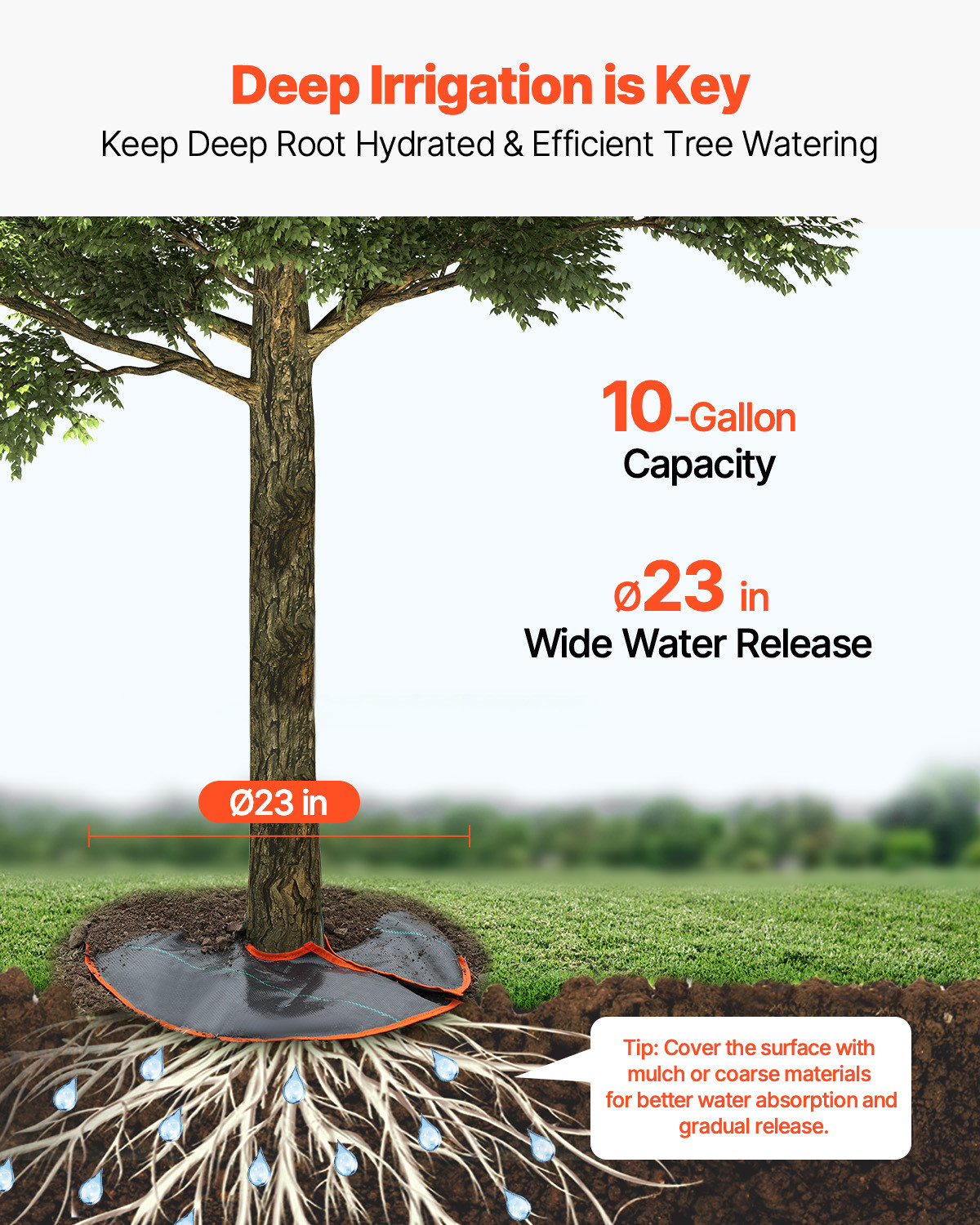 VEVOR Tree Watering Ring 4 Packs 10 Gallons Slow Release Self-Watering Tree Bag