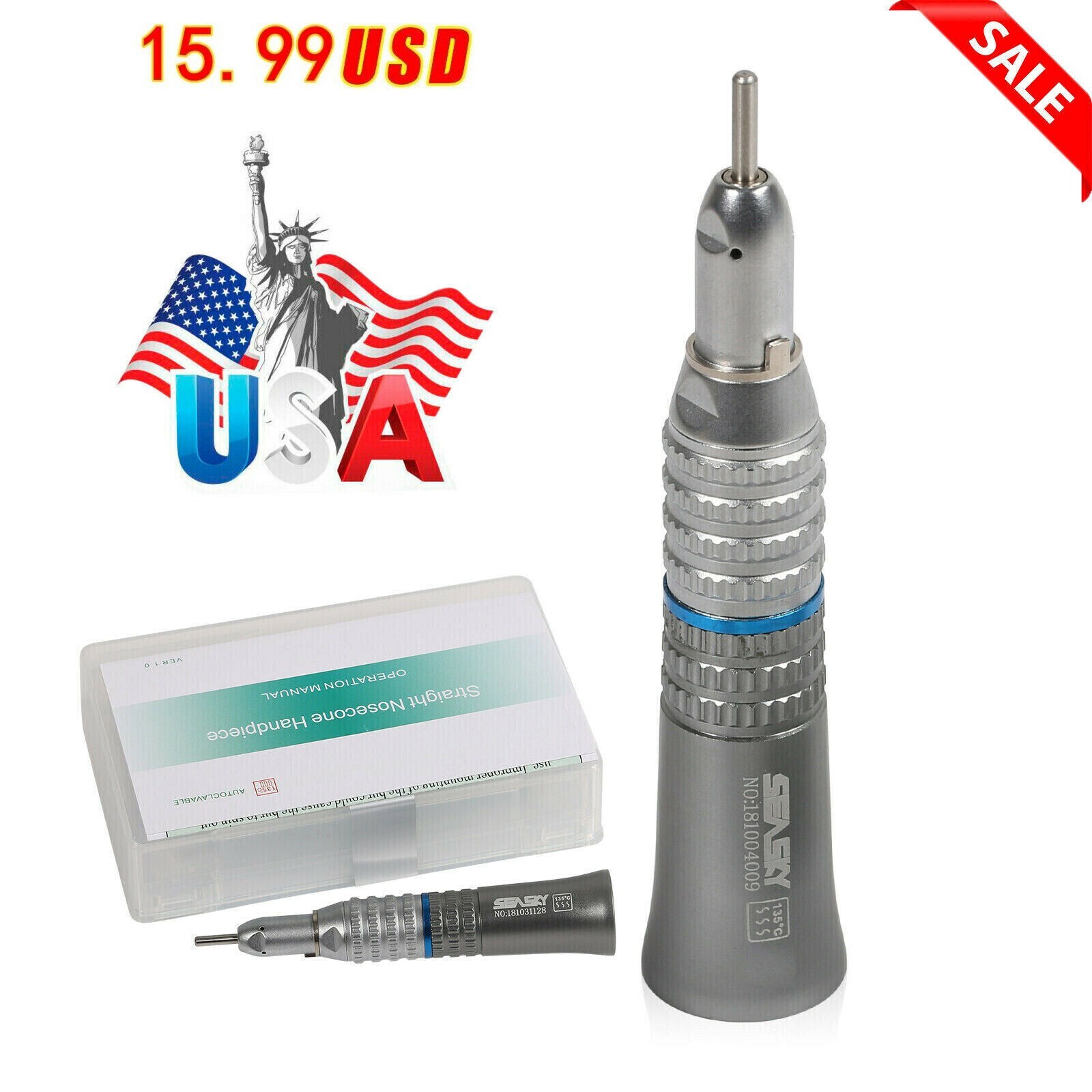 NSK Style Dental Slow Low Speed Straight Handpiece Nose Cone E-type SEASKY HP