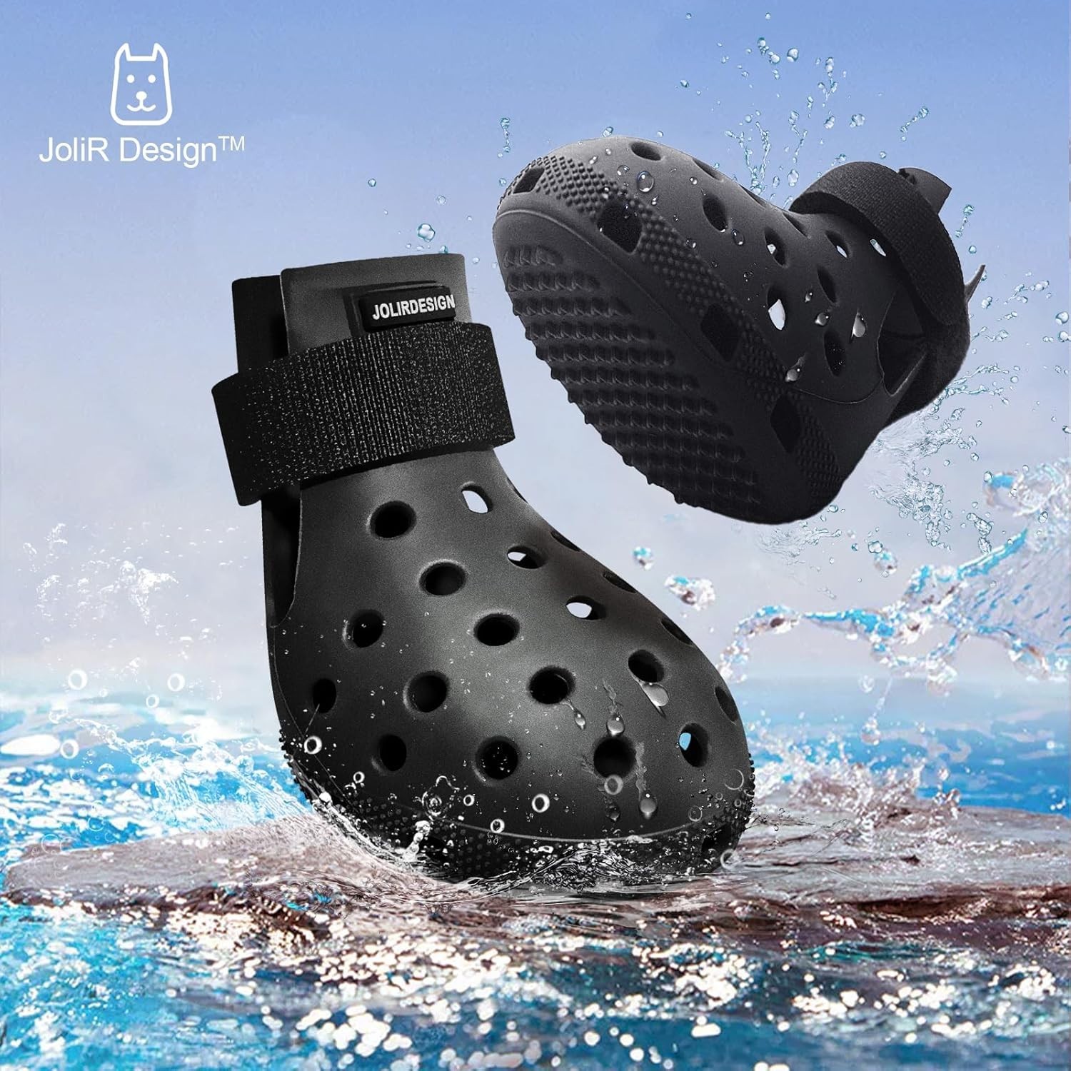 Pink Rubber Non-Slip Pet Dog Shoes Size Small Waterproof Anti-Slip