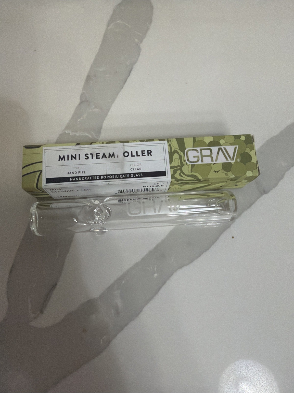 GRAV CLEAR MINI STEAMROLLER 5.25” WITH FEET POCKET PIECE TINY *SHIPS ASAP*