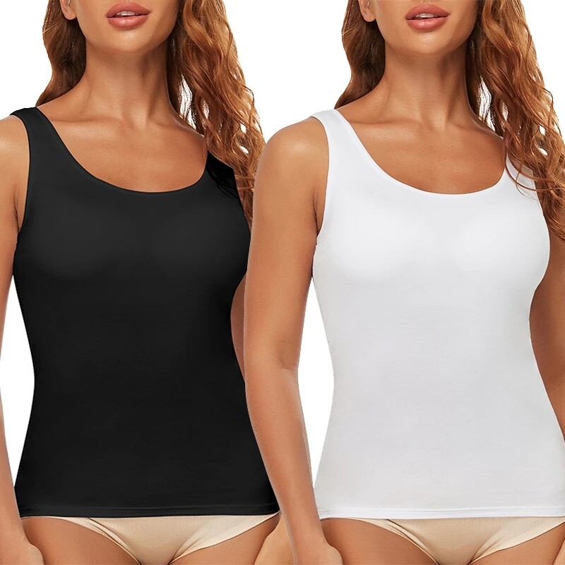 Tank Top for Women with Built in Bra Women Padded Compression Camisole Shapewear