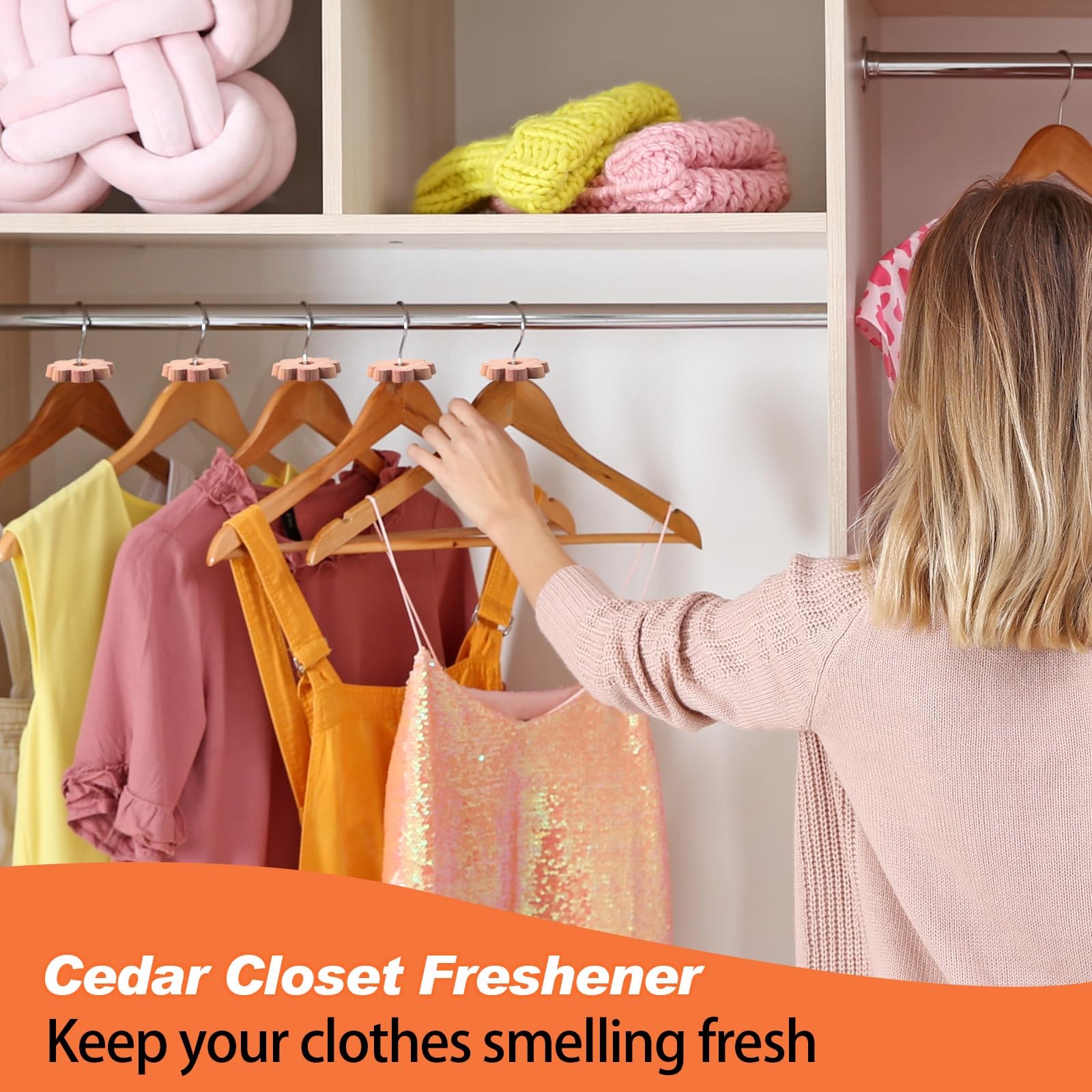 12 Pcs Cedar Blocks for Clothes Storage Flower Cedar Chips for Closets and Drawe