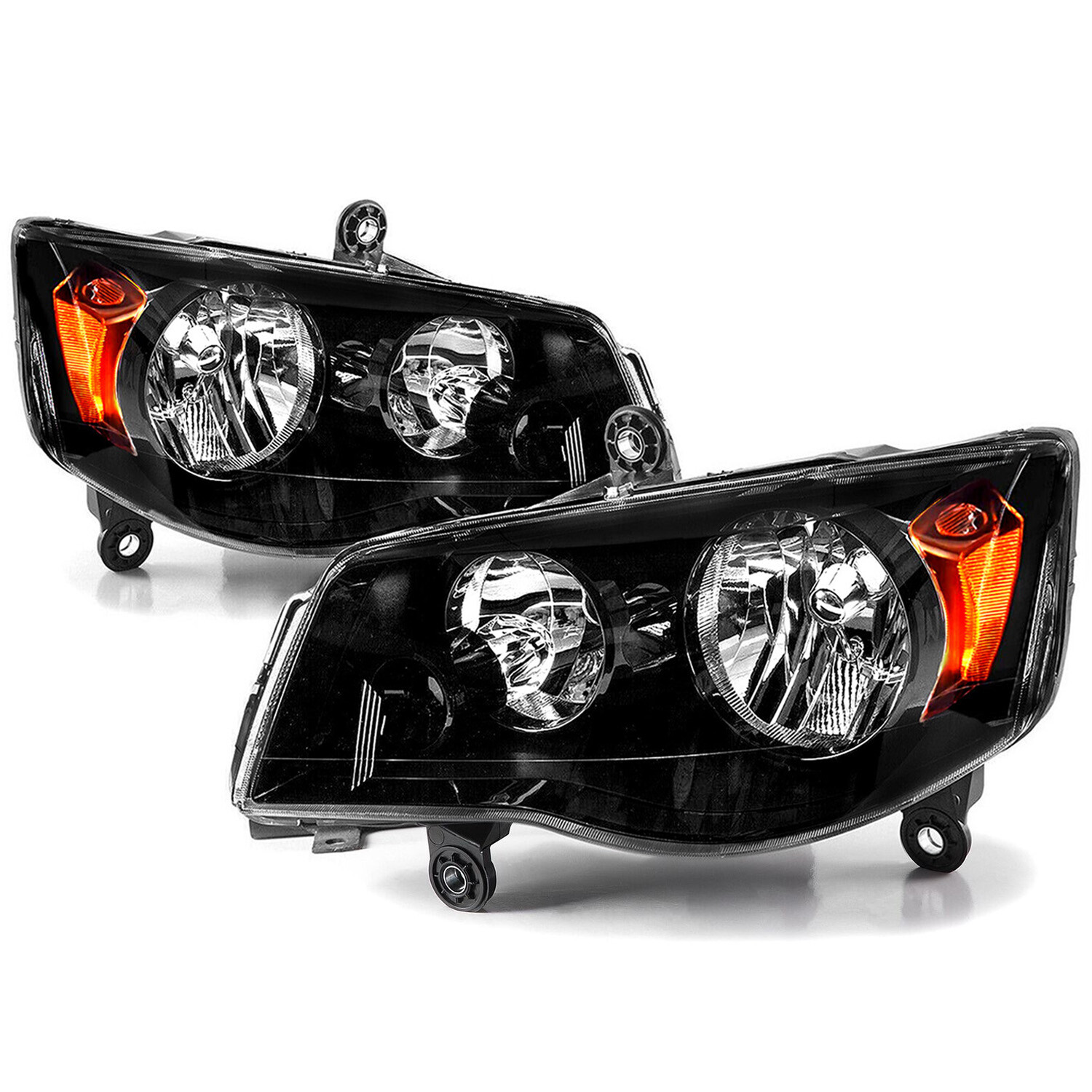 Headlights For 11-20 Dodge Grand Caravan 08-16 Chrysler Town&Country Black lamps