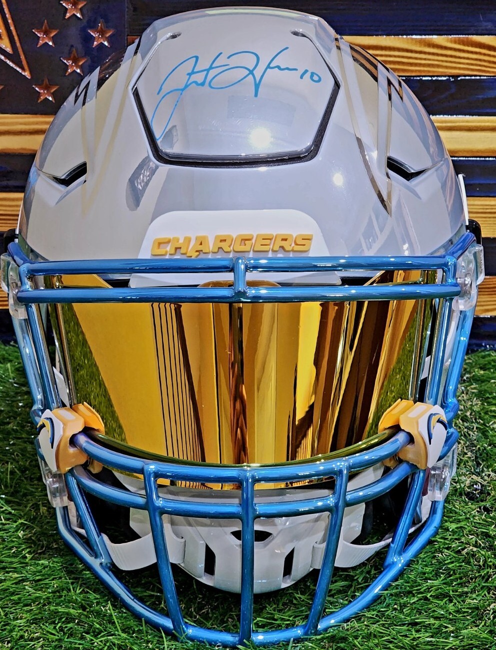 Low Profile Full Size Chrome Mirror Football Helmet Visor 4 FLEX (Display Only)