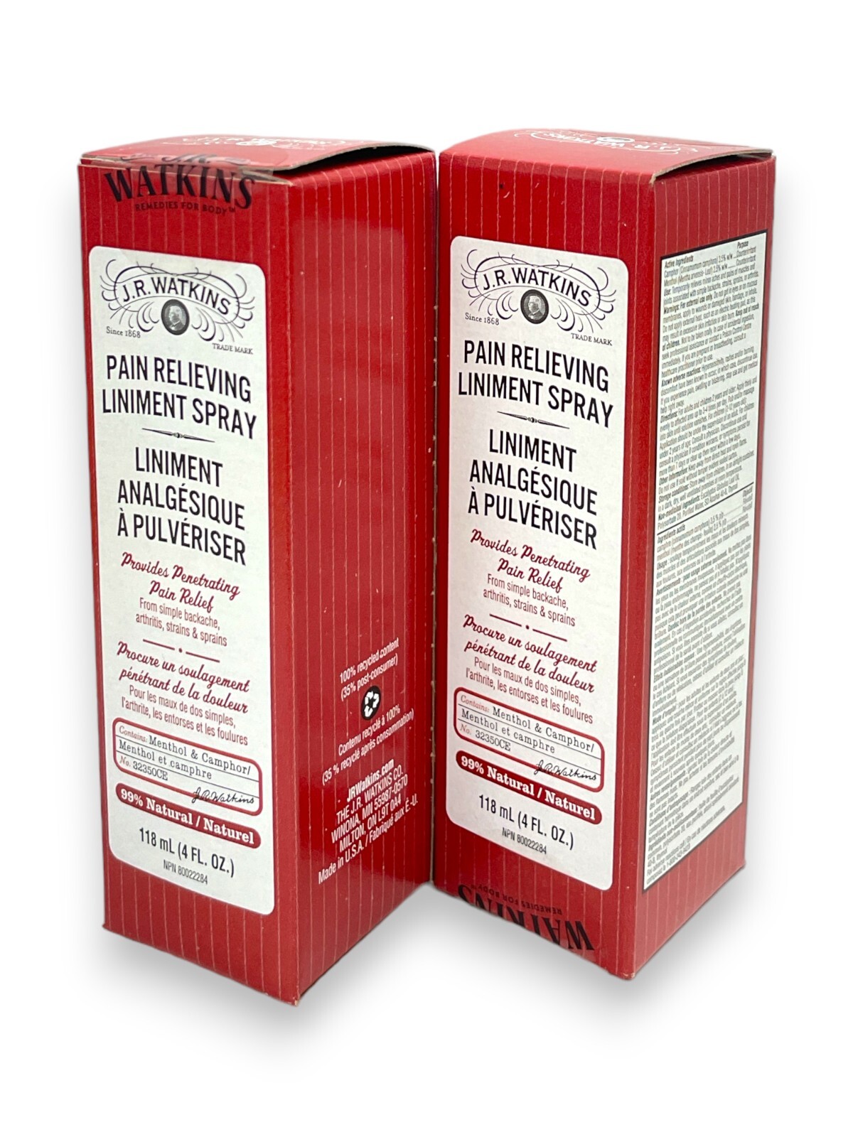 JR Watkins Pain Relieving Liniment Spray (118ml/4fl.oz) You Pick Lots, As Seen