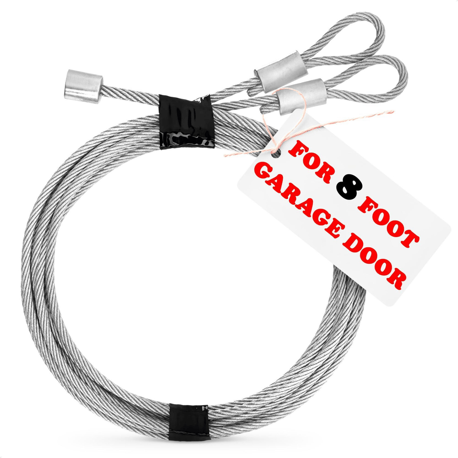 Garage Door Cable for 8 ft Door – 9 ft 7 in Long Heavy Duty 304 Steel