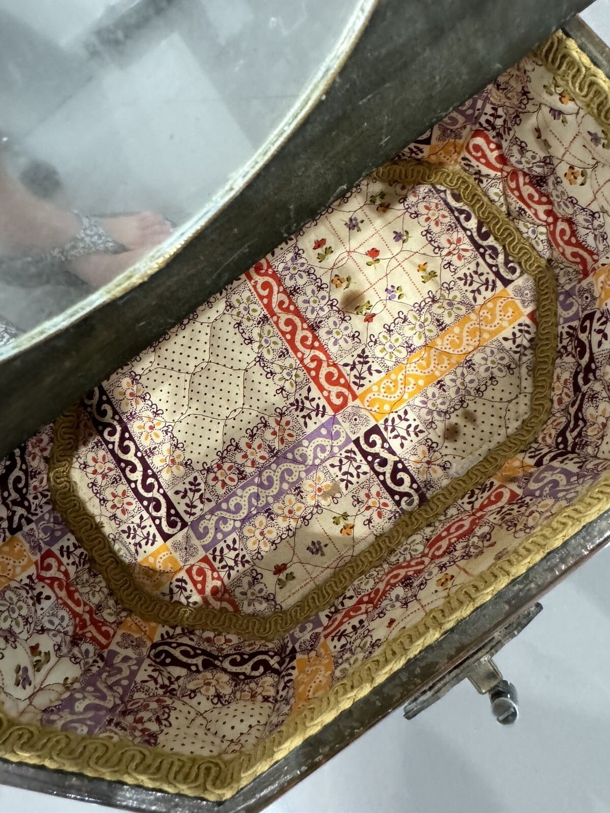 Vintage DECOUPAGE Wood Octagon Purse Box Old City Scenes