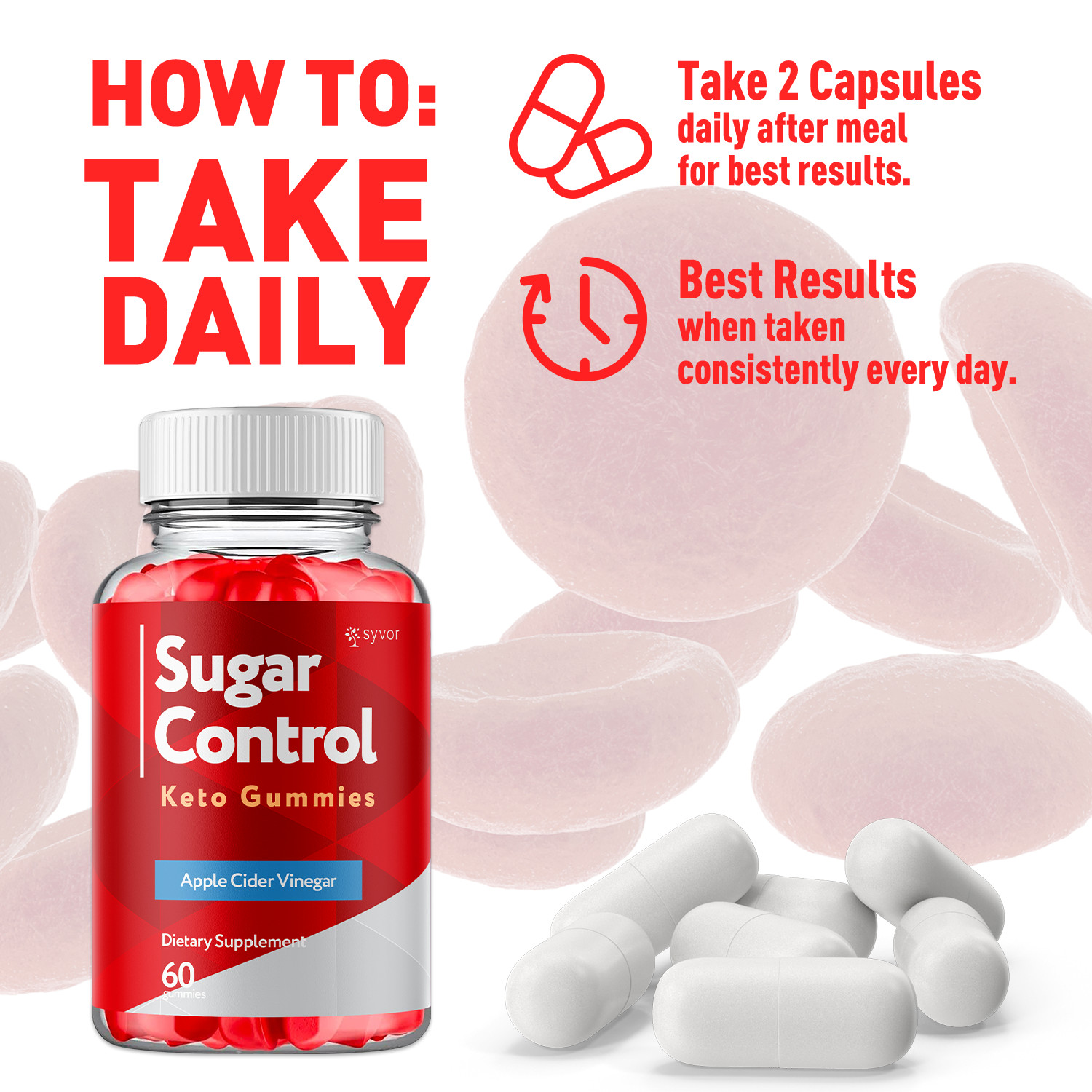 (2 Pack) Sugar Control Keto ACV Gummies 1000MG SugarControl Vitamin 120 Gummies