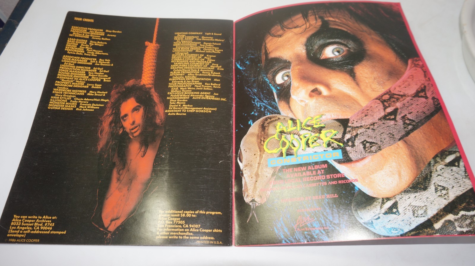 VTG 1986 Alice Cooper The Nightmare Returns Tour Concert Program
