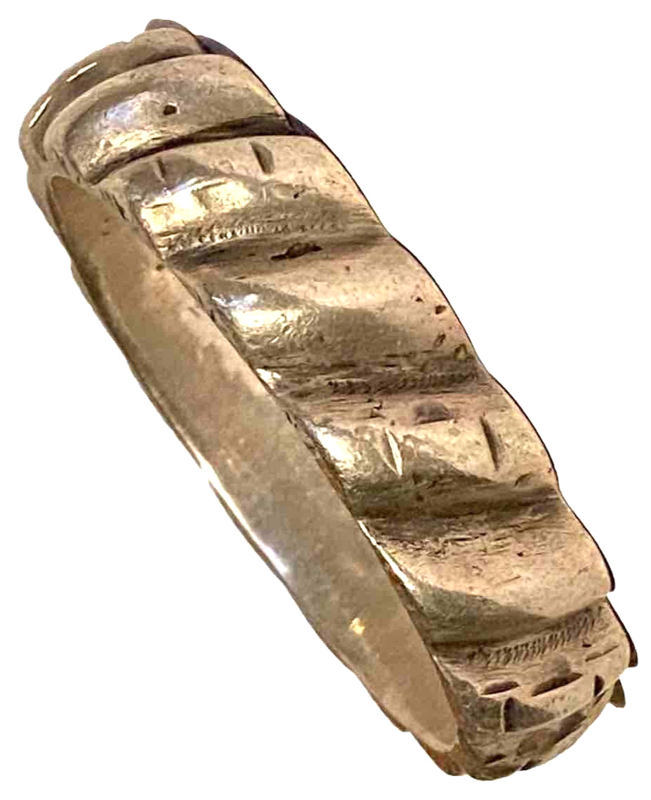 Vintage Ethnic Tribal Artisan Bangle Bracelet, Silver Tone