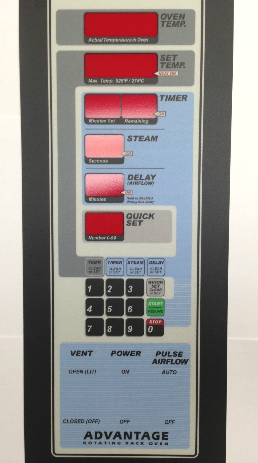 OVERLAY FOR OV210 BAXTER RACK OVENS 100V16-00339