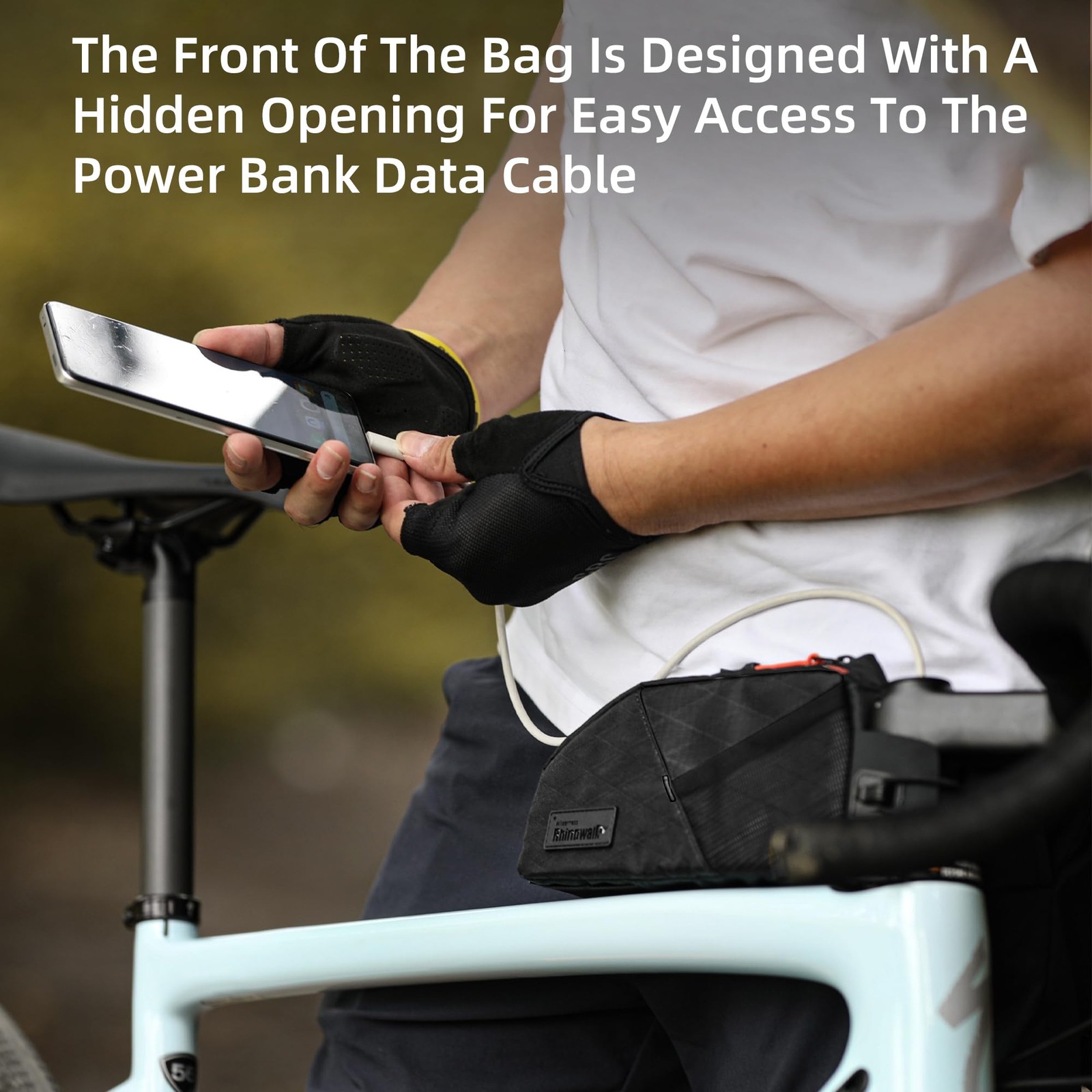 Bike Top Tube Bag Bicycle Front Frame Bag Waterproof Bike Bag 1.2L with Dual ...